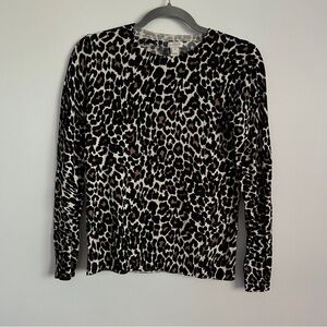 J. Crew Lightweight Knit Leopard Pullover Sweater-Women’s Size XS